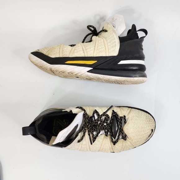 Nike LeBron XVIII 18 'Home' White Amarillo Black CQ9283-100 Men's Size 8.5 Shoes - Picture 13 of 16